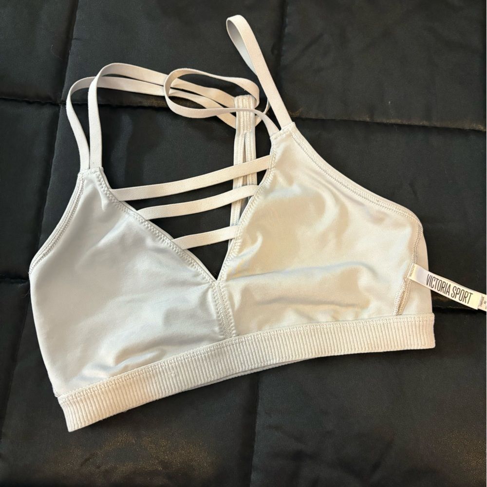 Victoria's Secret VSX Sport Silver Gray Plunge Cage Front Sports Bra Size XS - Picture 7 of 7